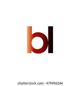 Initial letter BL red brown gradation color logo