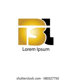 initial letter BL rounded lowercase black gold