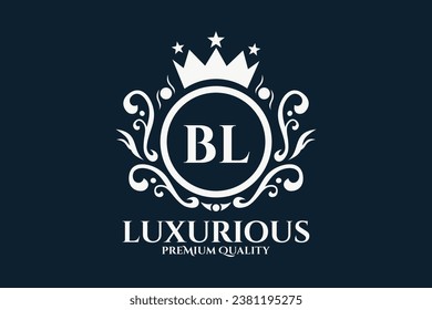 Initial  Letter BL Royal Luxury Logo template in vector art for luxurious branding  vector illustration.
