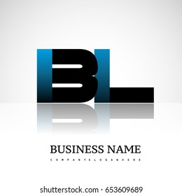 Initial letter BL uppercase modern and simple logo linked blue and black colored, isolated in white background. Vector design for company identity.