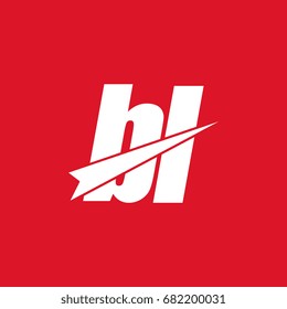 initial letter bl white logo in red background