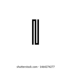 Initial letter black line shape logo vector I