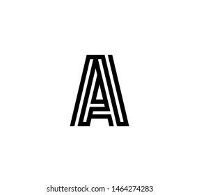 Initial letter black line shape logo vector A