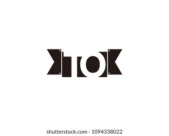 Initial letter to black ribbon logo design