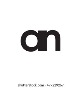 Initial letter AN black white logo