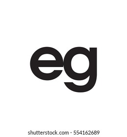 Initial letter EG black white logo