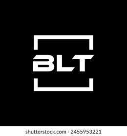 Initial letter BLT logo design. BLT logo design inside square.