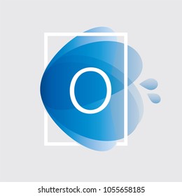 Initial Letter Blue Water Splash Background Design Elements.