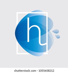 Initial Letter Blue Water Splash Background Design Elements.