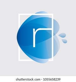 Initial Letter Blue Water Splash Background Design Elements.