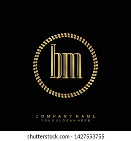 Initial letter BM beautiful handwriting logo vector template