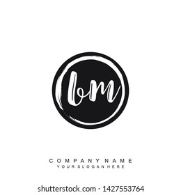 Initial letter BM beautiful handwriting logo vector template