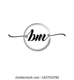 Initial letter BM beautiful handwriting logo vector template