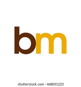 Initial letter BM brown yellow color logo