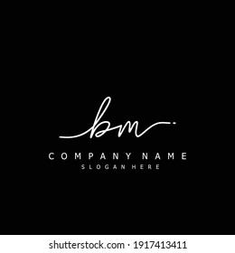 Initial letter BM calligraphy handwritten logo. Handwritten alphabet in the logo template. Letters and Alphabet for your logo design.