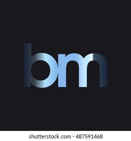 Initial letter BM chrome with dark background logo