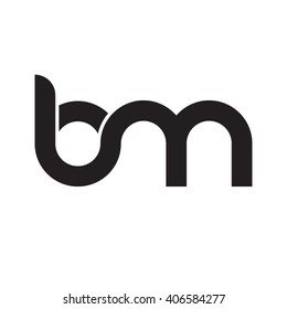 initial letter bm linked circle lowercase monogram logo black
