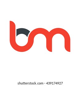 initial letter bm linked round lowercase logo red