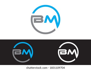 Vektor-Vektorbild des Anfangsbuchstaben BM-Logos oder Symboldesigns