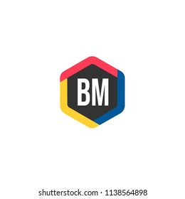 Initial Letter BM Logo Template Design