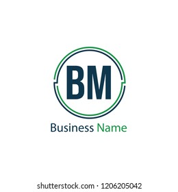 Initial Letter BM Logo Template Design