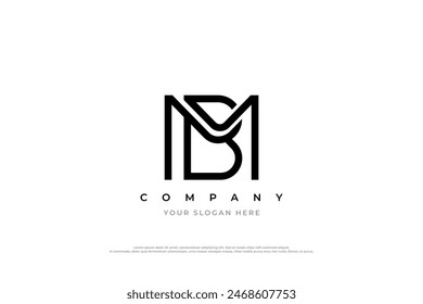 Initial Letter BM or MB Logo Design