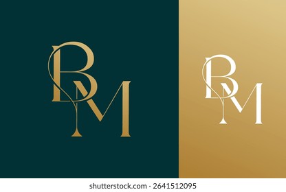 Initial letter BM MB logo design vector illustration for couple, wedding, and business