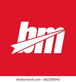 initial letter bm white logo in red background