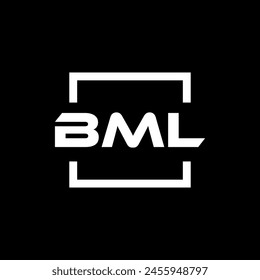 Initial letter BML logo design. BML logo design inside square.