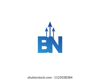 Initial Letter BN Arrow Chart Finance Business