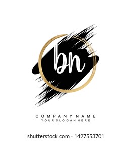 Initial letter BN beautiful handwriting logo vector template