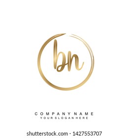 Initial letter BN beautiful handwriting logo vector template