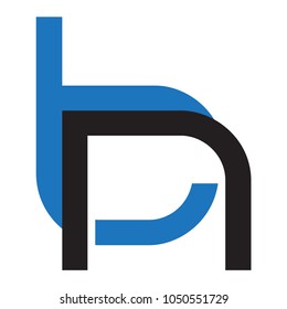 initial letter bn linked round lowercase logo red