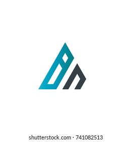 Initial Letter BN Linked Triangle Design Logo