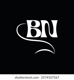Initial letter BN logo design 