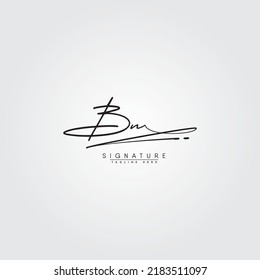 Initial Letter BN Logo - Hand Drawn Signature Style Logo