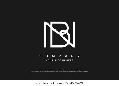 Initial Letter BN Logo or NB Monogram Logo Design Vector