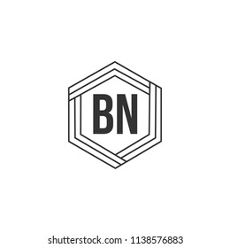 Initial Letter BN Logo Template Design