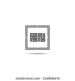 Initial Letter BN Logo Template Design