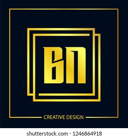 Initial Letter BN Logo Template Design