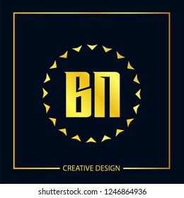 Initial Letter BN Logo Template Design