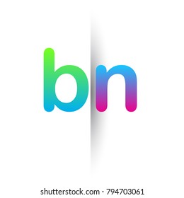 Initial Letter BN Lowercase Logo green, pink and Blue, Modern and Simple Logo Design.


