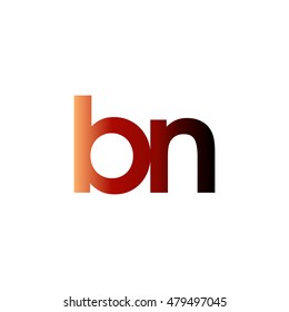 Initial letter BN red brown gradation color logo