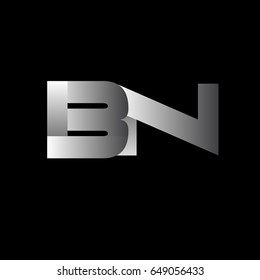 Initial letter BN uppercase modern and simple logo linked white colored, isolated in black background. Vector design template elements for company identity.
