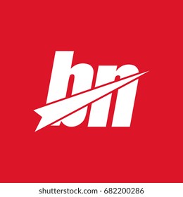 initial letter bn white logo in red background