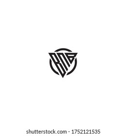 Initial Letter BNB triangle monogram cool modern logo svg