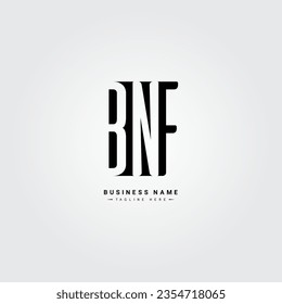 Initial Letter BNF Logo - Simple Business Logo for Alphabet B, N and F