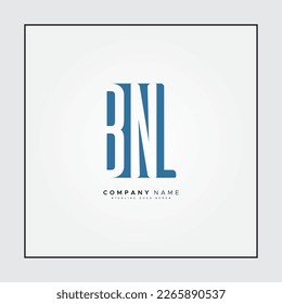 Initial Letter BNL Logo - Minimales Firmenlogo für Alphabet B, N und L