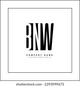 Initial Letter BNW Logo - Simple Business Logo for Alphabet B, N and W