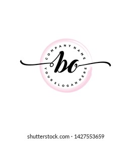 Initial letter BO beautiful handwriting logo vector template